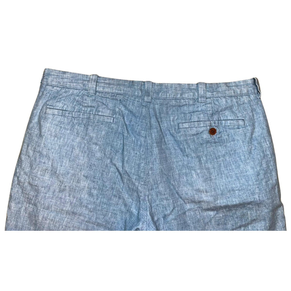 J. Crew Stanton Shorts 36x9 Blue Linen Cotton Baird McNutt Irish Linen Blend NWOT