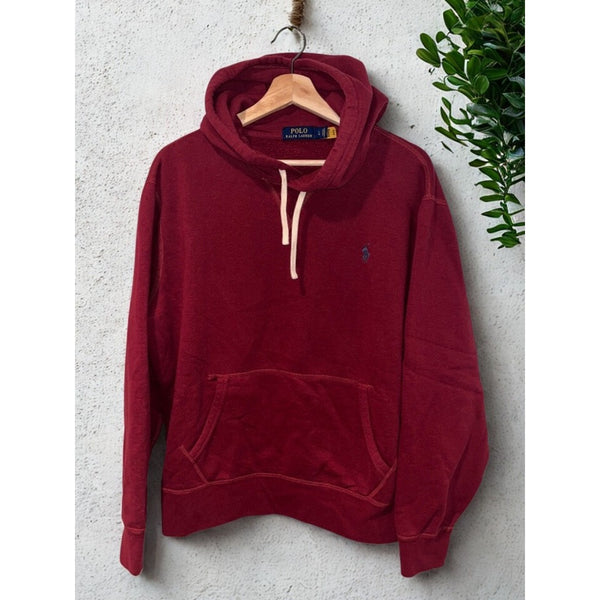 Polo Ralph Lauren RL Fleece Hoodie Burgundy Mens Size L
