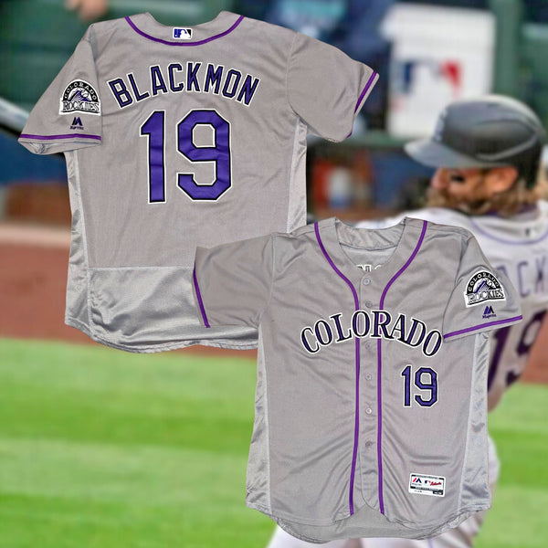 Colorado Rockies Charlie Blackmon Flex Base Jersey Authentic Majestic 44 L