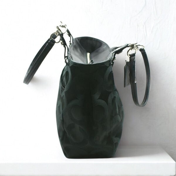 Coach Mia Opaque Sateen Black Op Art Tote Bag E1082-15758 Vintage EUC