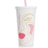 Benefit Kiss Tints 2020 Tumbler Soda Drink Straw Hard Plastic Cup White