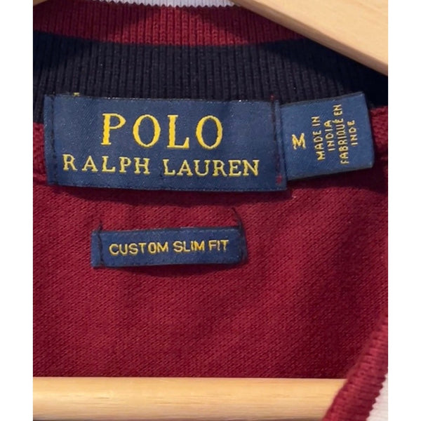 Polo Ralph Lauren Big Pony Mesh Polo Shirt Mens M Burgundy Rugby Custom Slim