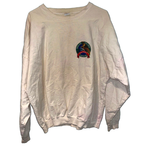 South Pacific Lager Beer T Shirt Sz. XL White Graphic Tee Crazy Shirt Vintage