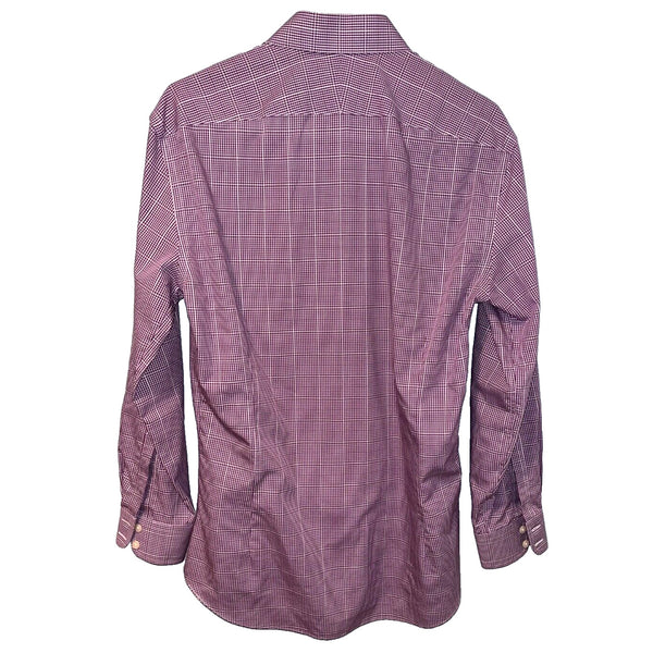 Charles Tyrwhitt Dress Shirt Non Iron Extra Slim Fit Purple Check Men's 16.5/33