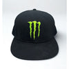 Monster Energy Snapback Hat Black Green Logo Cap Rare Underbrim Print OSFM