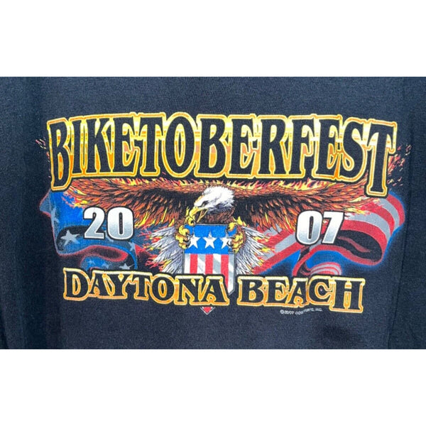 Daytona Beach Biketoberfest 2007 Biker Size XL L/S T-shirt Bald Eagle USA