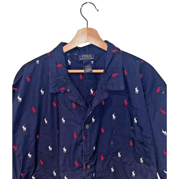 Polo Ralph Lauren Allover Pony Short-Sleeve Pajama Top Sz. L
