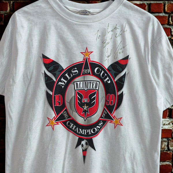 Jeff Agoos Signed DC United 1999 MLS Cup Champions T-Shirt Adidas USA World Cup