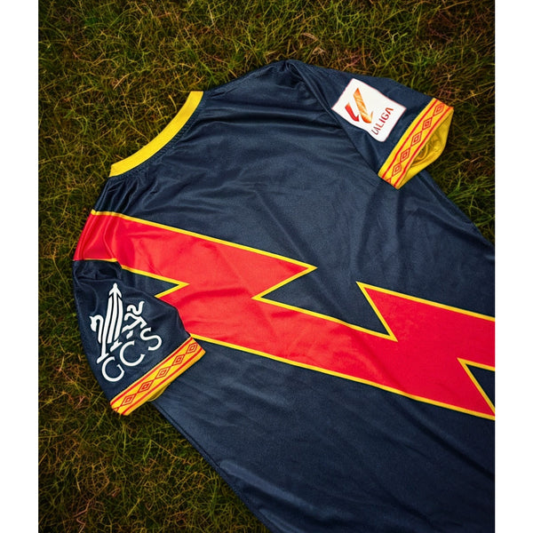 Rayo Vallecano 23-24 Umbro Away Jersey La Liga Black Red Lightning Sz M Rare