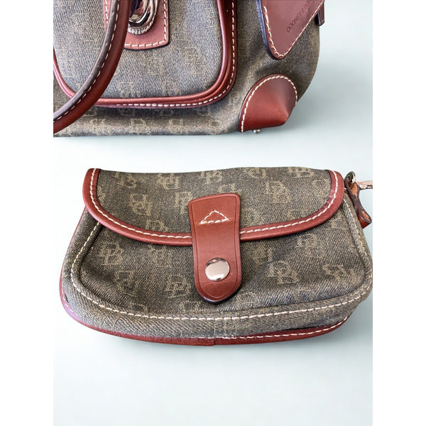 Dooney & Bourke HP65C Double Pocket Tote Hunter NWT Serial K6253580