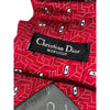 Christian Dior Monsieur Geometric Red Silk Tie Made in USA Fabric VTG