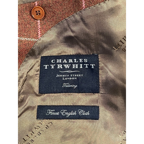 Charles Tyrwhitt Wool Cashmere Windowpane Blazer Sport Coat 42R English Cloth