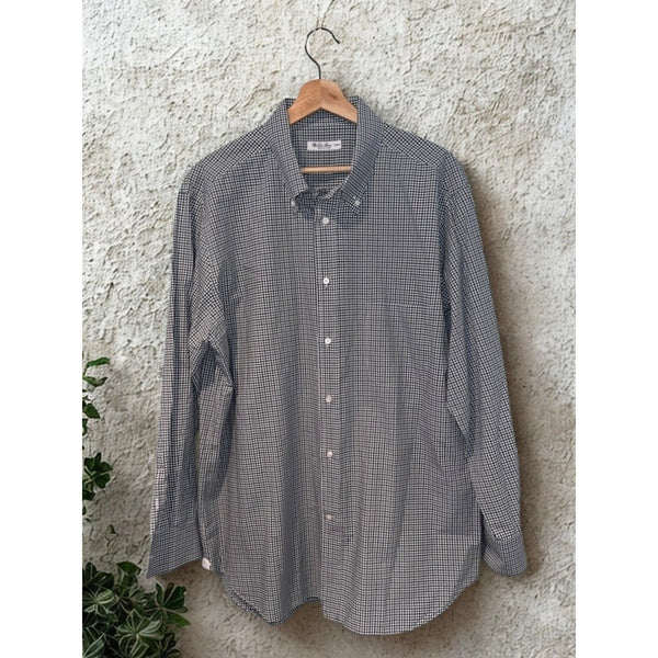 Loro Piana Italy Cotton Flannel Gingham Button Down Shirt Men's 3XL MAB1852