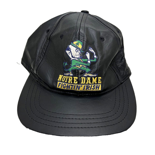 Notre Dame Fighting Irish Vintage 90s Jeff Hamilton Leather Hat NCAA USA Made
