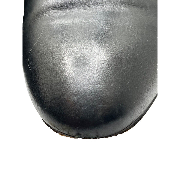 Chloe Double Buckle Black Flat Ankle Boot Gold Hardware Sz. 36.5 Made in Italy