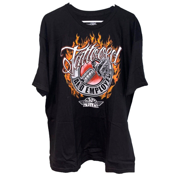 J&P Cycles Tattooed And Employed Motorcycles Biker Size XL T-shirt