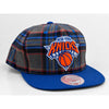 New York Knicks Mitchell & Ness Plaid Snapback Hat Cap NBA Rare Vintage Style