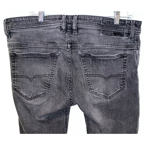 Diesel Jeans Mens 33x32 Dark Wash Thommer-C Slim Skinny Distressed
