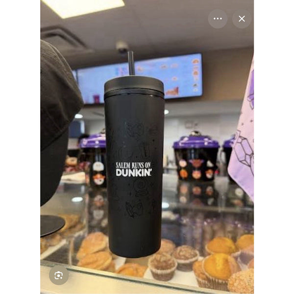 Dunkin Salem Runs On Dunkin Halloween Tumbler 18oz NWT Rare Limited Edition