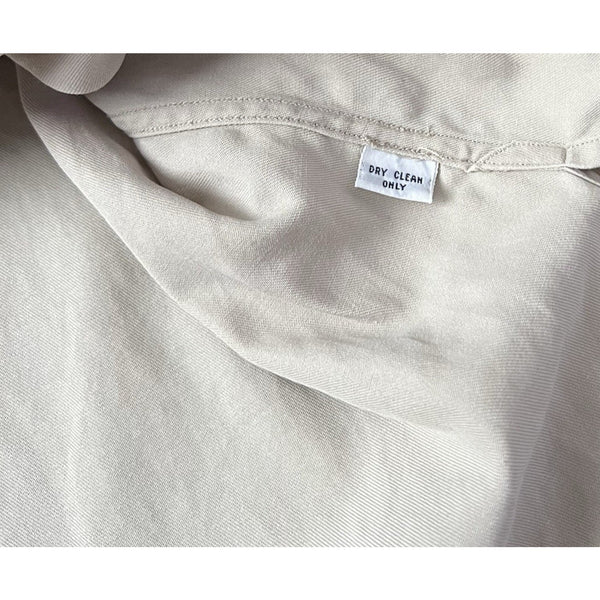Polo Ralph Lauren Caldwell Camp Shirt Ivory Silk Cotton Loop Collar Men's Small