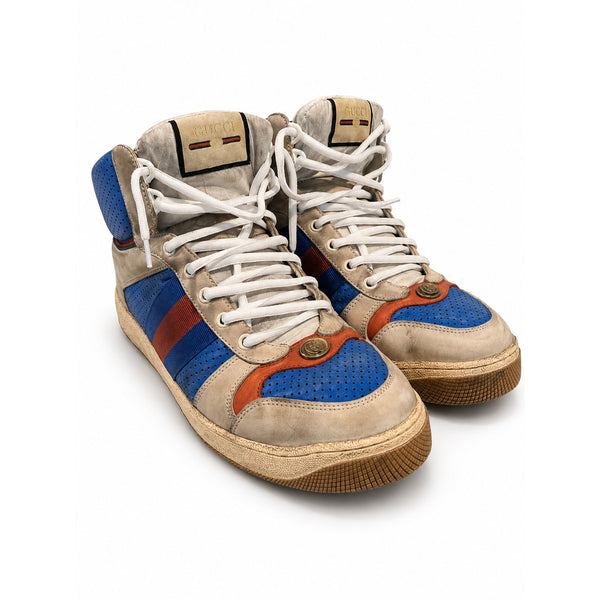 Gucci Screener High Blue 563485 0YI30 9561 Sneakers Men’s Size 9 Authentic EUC