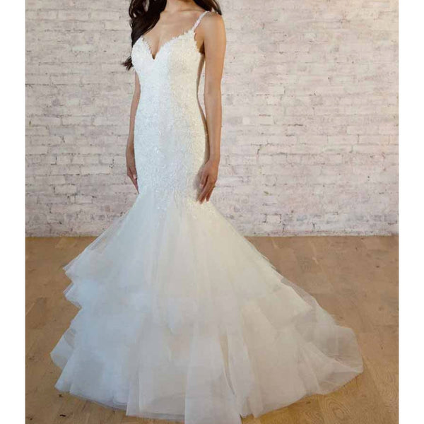 Stella York 7589 Sparkly Fit-and-Flare Wedding Dress Sz. 14 (SAMPLE)