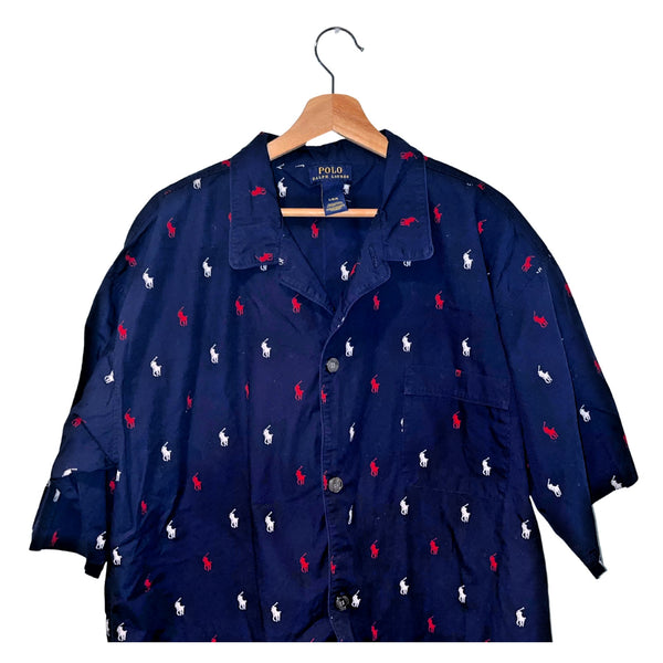 Polo Ralph Lauren Allover Pony Short-Sleeve Pajama Top Sz. L