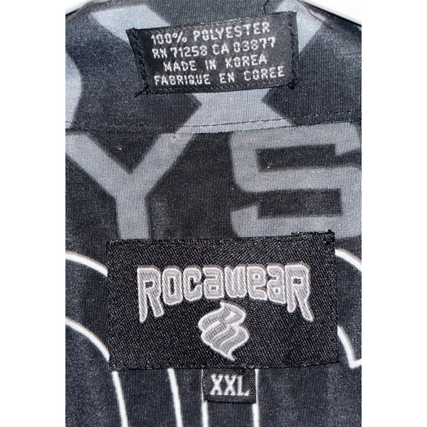 Rocawear Expert System AOP Spellout Button Down S/S Shirt Sz. 2XL Hip Hop