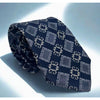 Gianni Versace Silk Tie Baroque Geometric Navy Gold Italy Vintage Medusa Luxury