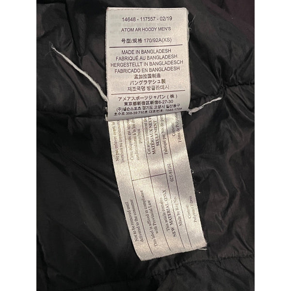 Arc'teryx Atom AR Hoody Men's XS Black Insulated Heavyweight Jacket 14648
