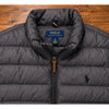 Polo Ralph Lauren Down Puffer Jacket Packable Full Zip Men's M Grey 90% Down