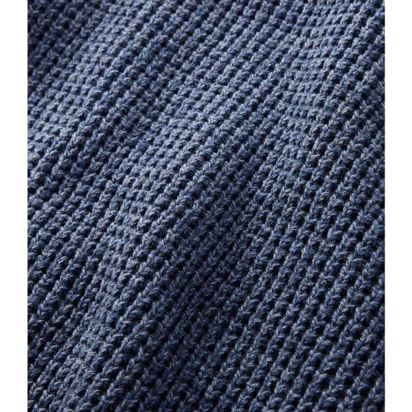 L.L. Bean Organic Cotton Fisherman Sweater 2XL Blue Roll Neck Waffle Knit NWT