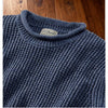 L.L. Bean Organic Cotton Fisherman Sweater 2XL Blue Roll Neck Waffle Knit NWT