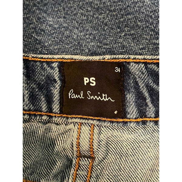 PS by Paul Smith Mens 34R x 30 Tapered Fit Jeans Medium Wash Blue Denim