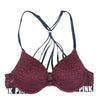Victoria’s Secret PINK Push-up Front Closure Maroon Leopard Print Bra 36D Women