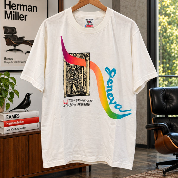 Herman Miller Eames Geneva Tee XL Signed Newhouse Shepherd Vintage 90s USA Rare