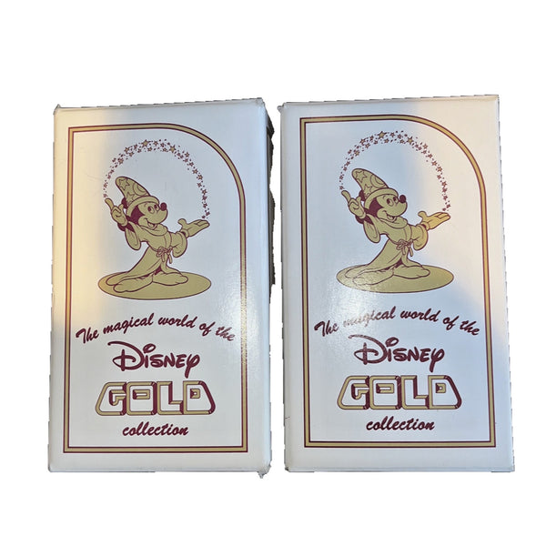 Disney Mickey & Minnie Mouse Crystal Gold Plated Figurine Lencia Austria In Box