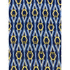 Paolo Gucci Vintage Equestrian Silk Tie Navy Blue Gold Geometric Made in Italy