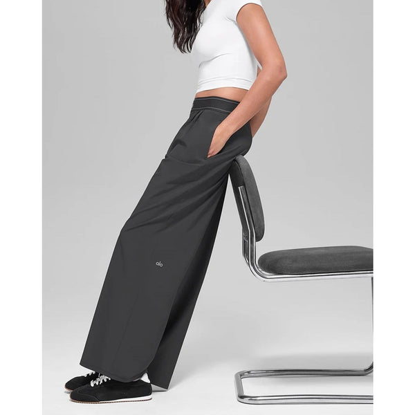 Alo Yoga Suit Up Trouser Regular M Anthracite NWT W51432R Rare Wide Leg Pants