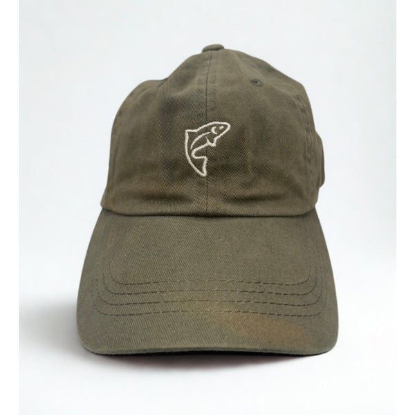 Trout Unlimited Fish Logo Dad Hat Cap Green Adjustable Sunfaded Cotton Fishing