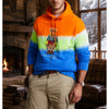 Polo Ralph Lauren Polo Bear Tie-Dye Fleece Hoodie Men's Large Orange Blue EUC