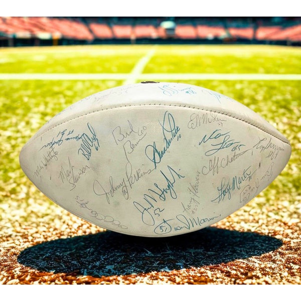 New York Giants 1981 Team Signed NFL Football Lawrence Taylor Rookie Year Rare