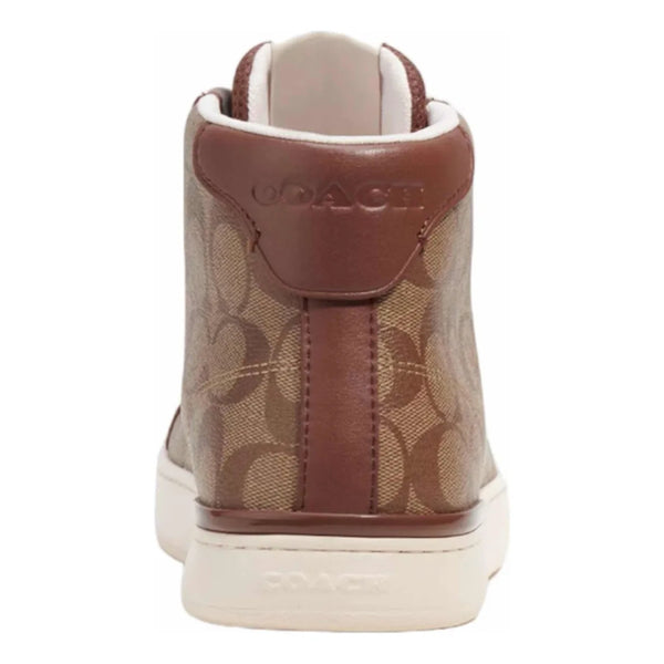 Coach Clip High Top Sneakers G5367 Sig PVC Khaki Saddle Women’s 10B NIB