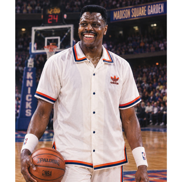 New York Knicks Patrick Ewing Adidas Vintage Warm Up Jersey Shirt 3XL #33