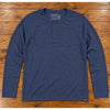 Faherty Cloud Cotton Henley Men's L Navy Heather Pima Modal Super Soft Peru