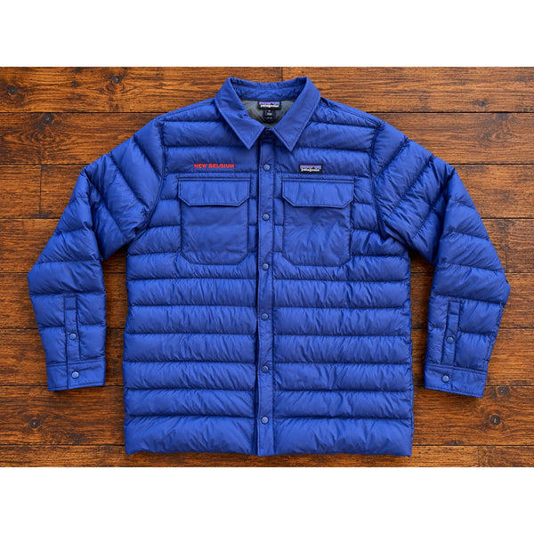 Patagonia New Belgium Brewing Silent Down Shirt Jacket Blue XL Puffer Rare