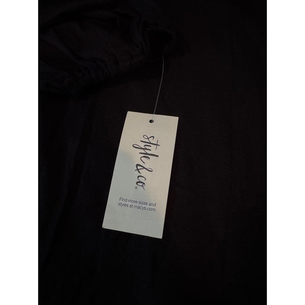 Style & Co Women’s Romantic Charm Deep Black Lace Blouse Size XL NWT MSRP $55