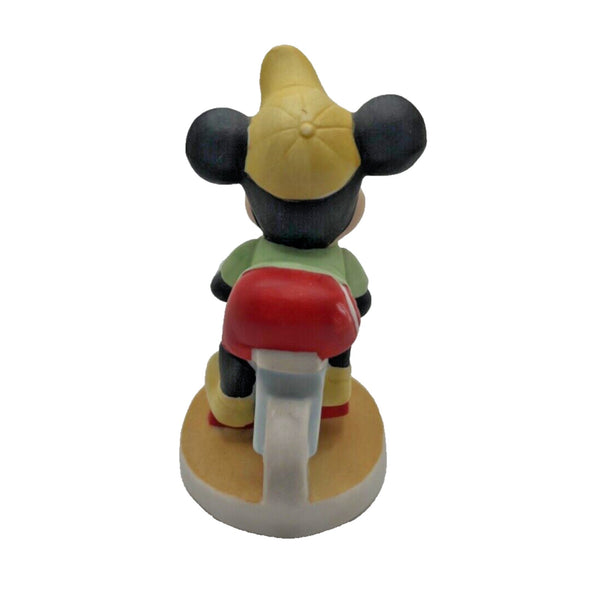 Walt Disney Mickey Mouse Statue Riding Bicycle Figurine 4” Taiwan