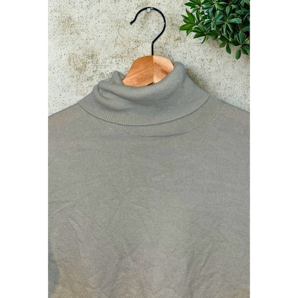 Sutton Studio Bloomingdale’s 100% Cashmere Turtleneck Sweater Womens M Taupe