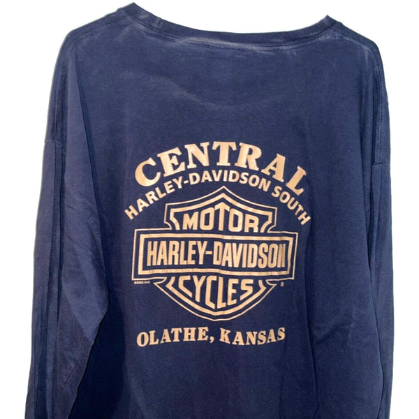 Harley Davidson Olathe Kansas 2XL Rare Biker Ladies Long Sleeve T Shirt